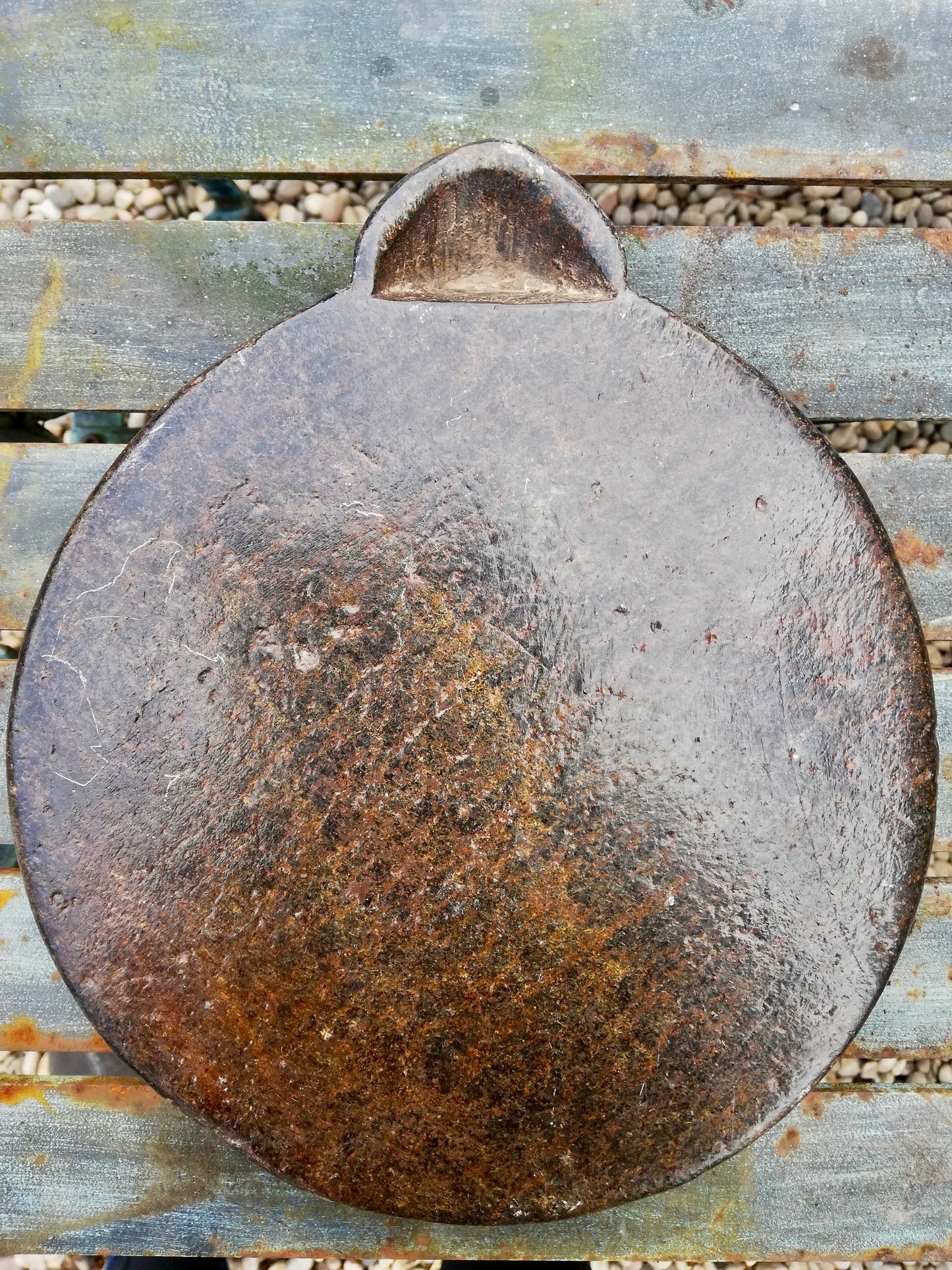 Antique stone chapati board. These make prefect trivets, pot stands or cheese boards