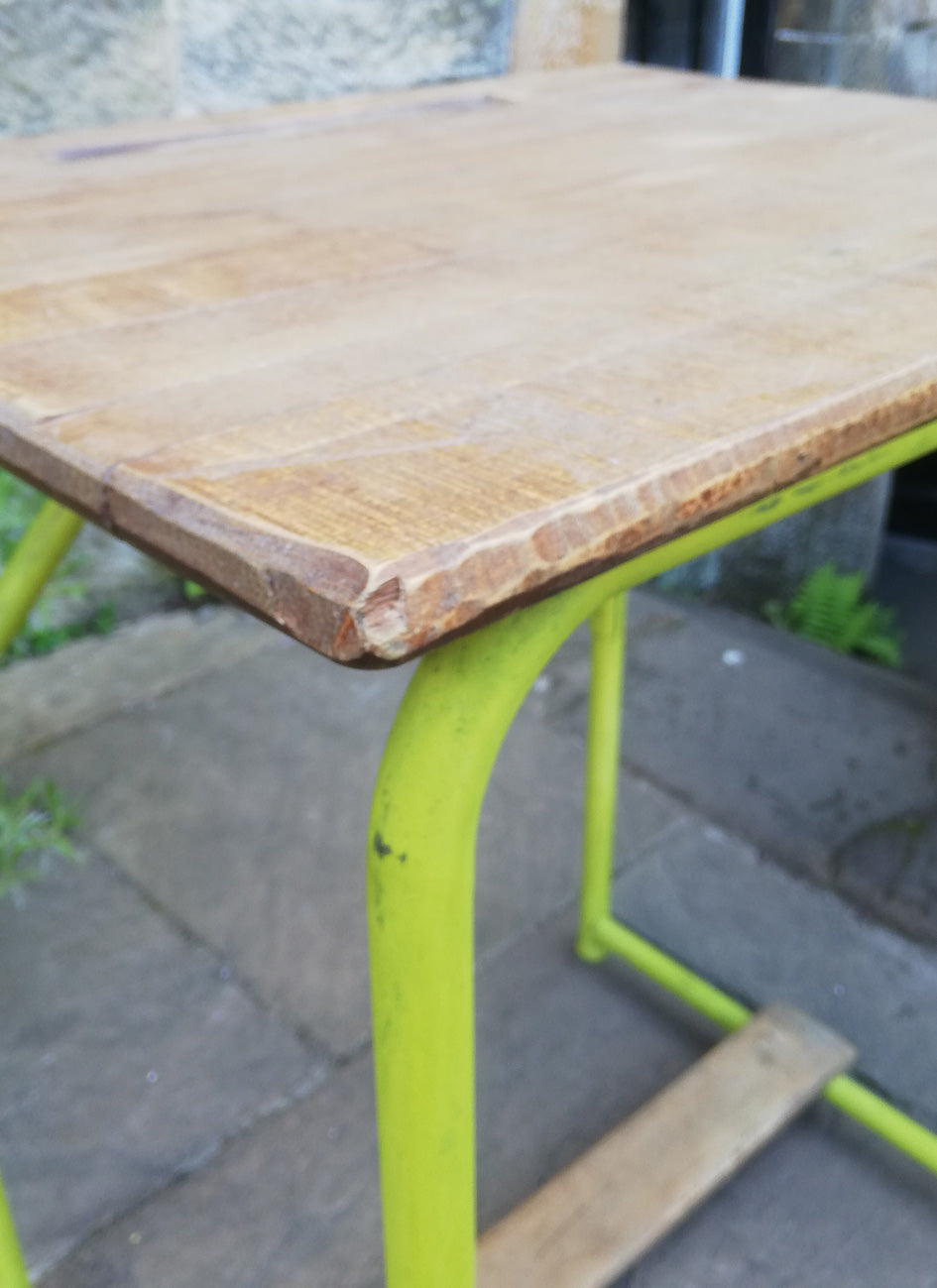 Vintage desk with metal legs