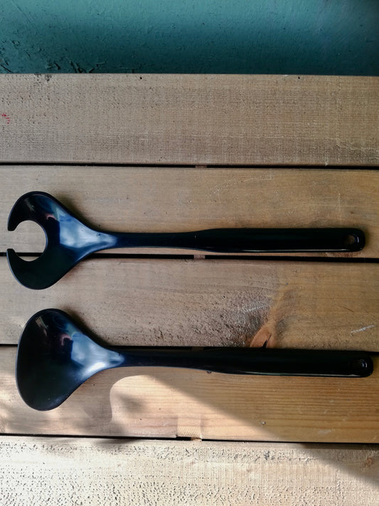 Vintage black habitat salad servers