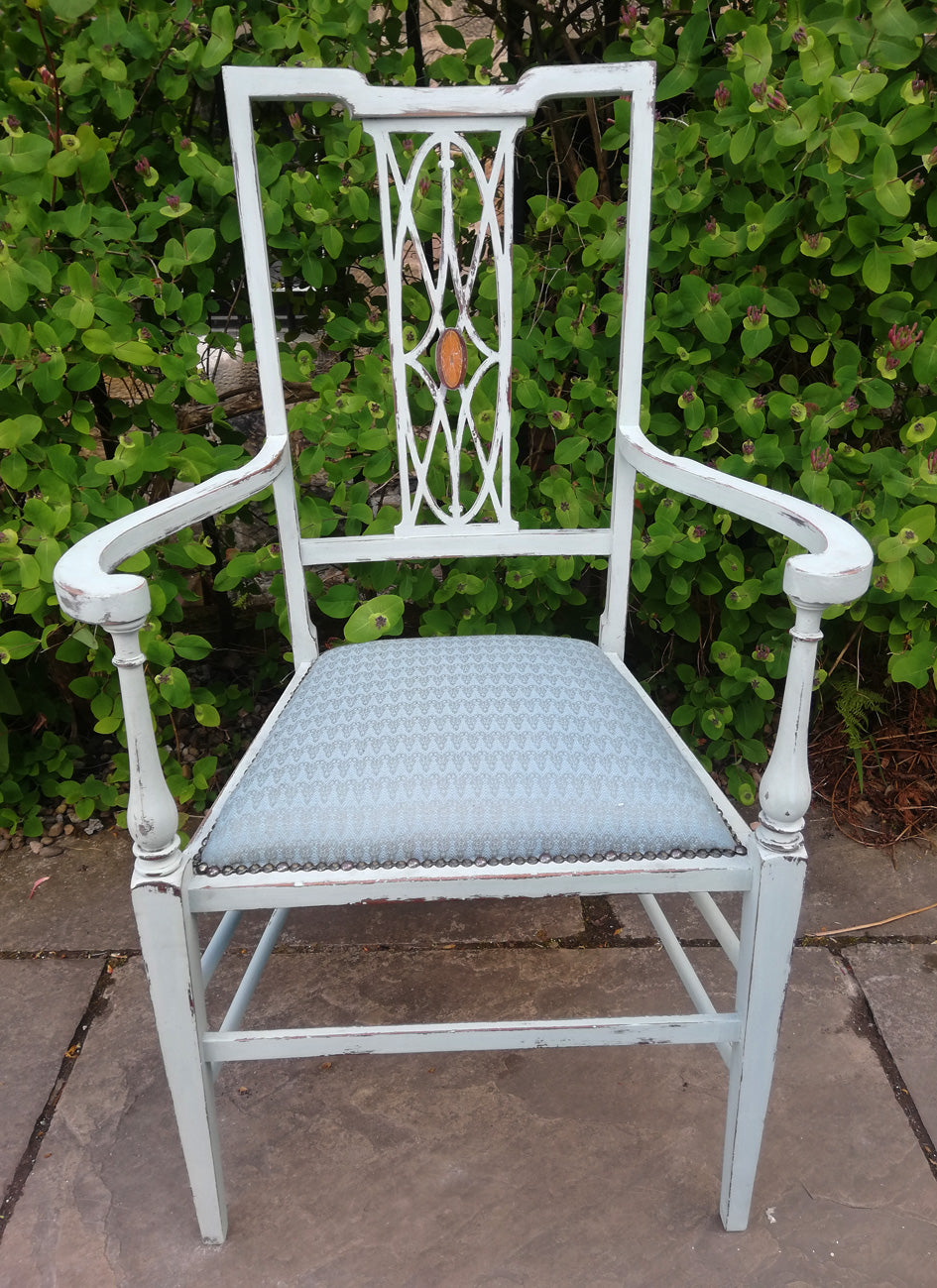 Reserved for Sandra - shabby chic reupholstered chair