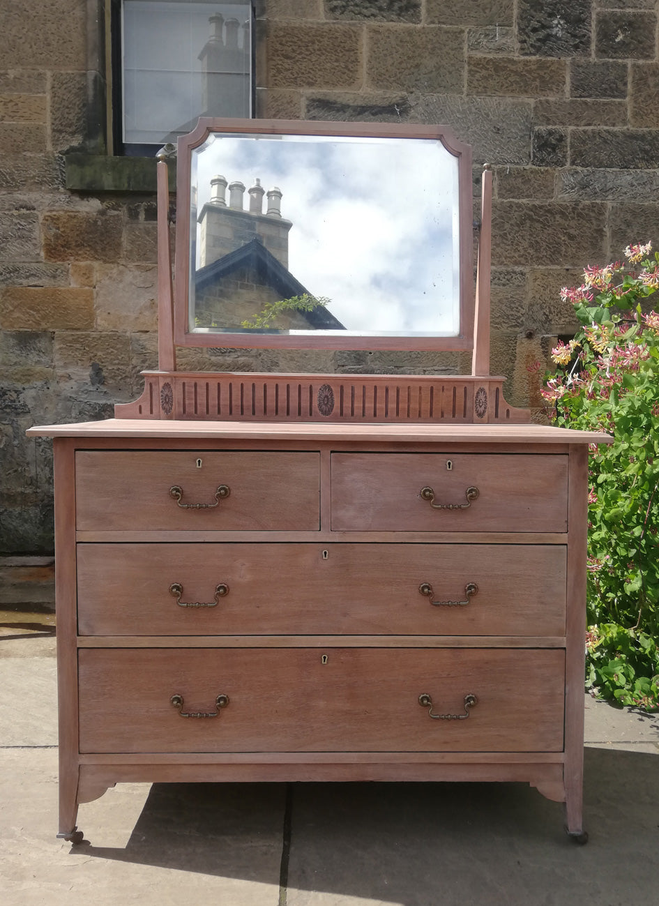 Reserved for Geraldine Vintage dressing table - stripped and white waxed