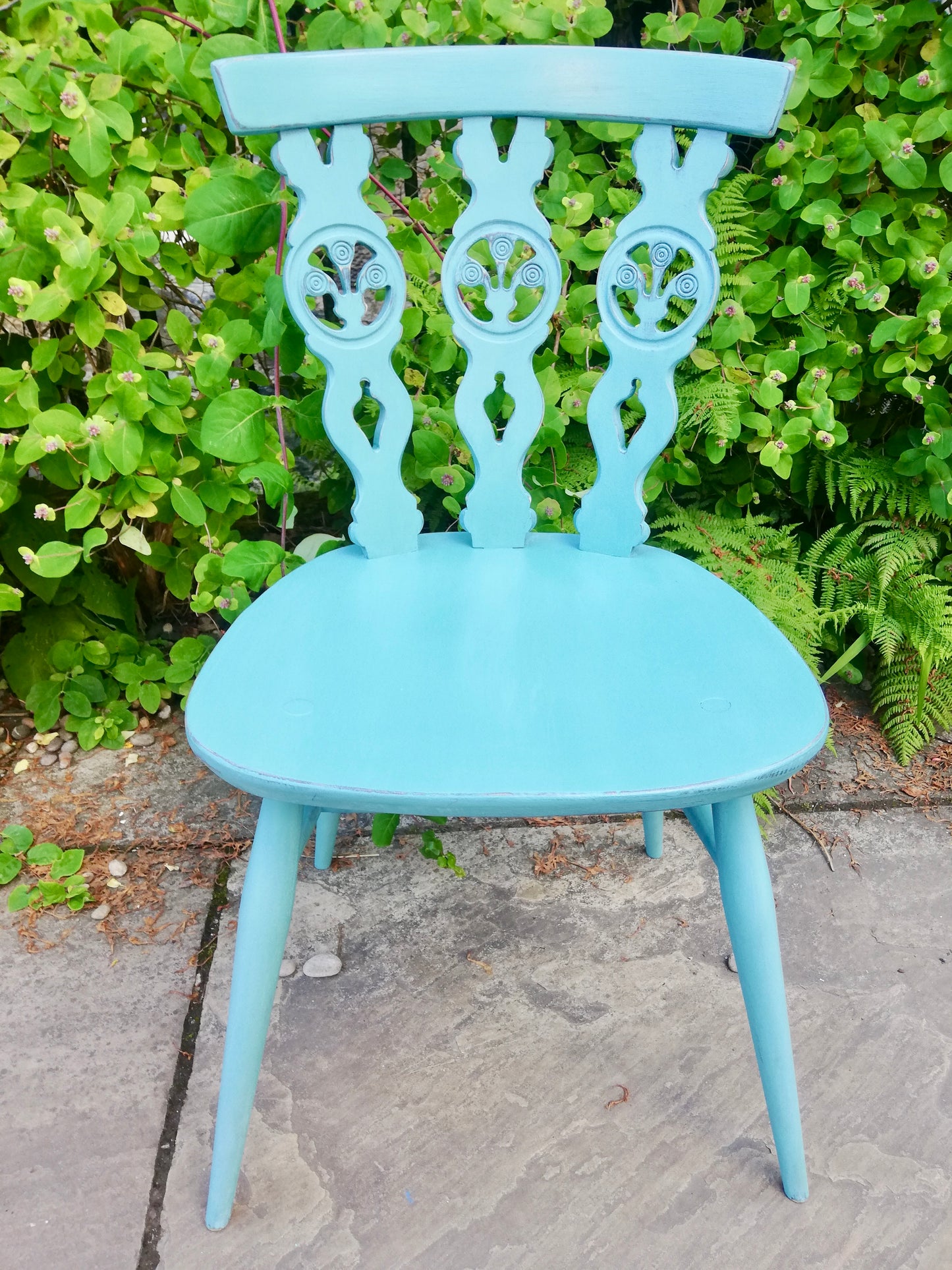 Custom order for Sarah Turnbull painted turquoise vintage dining chair