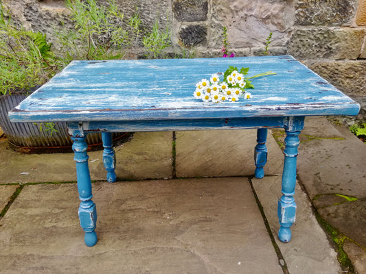 Super distressed vintage coffee table.