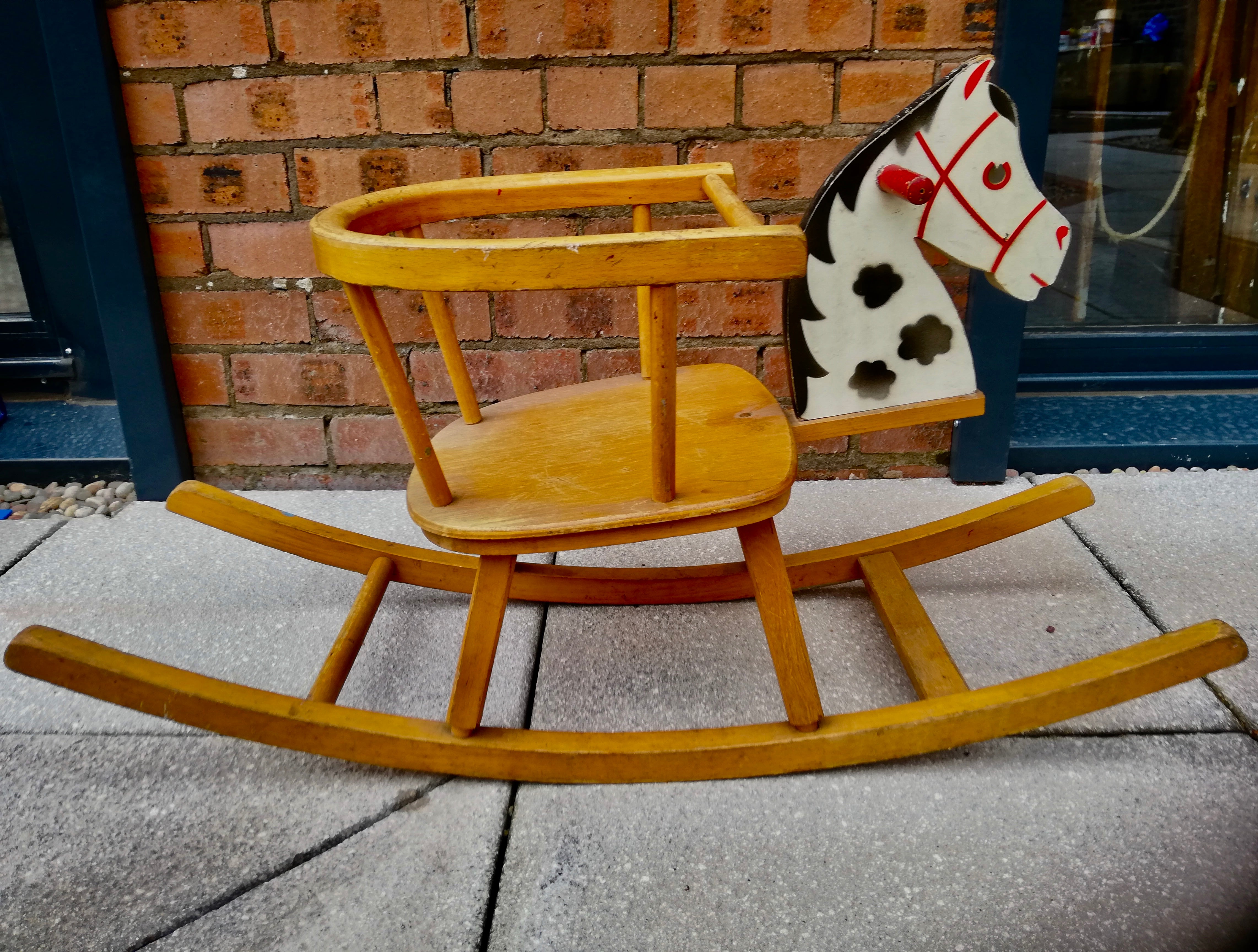 Wooden horse hot sale rocking chair