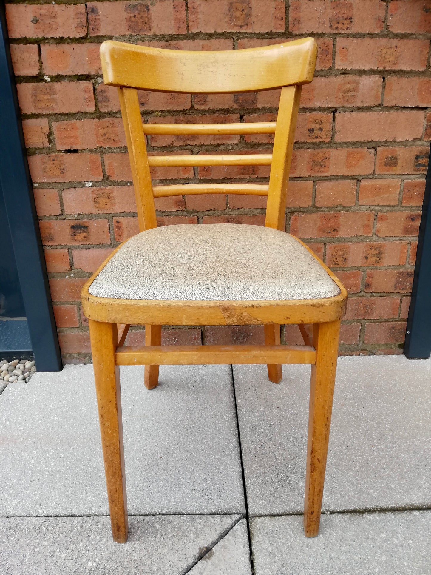 Vintage dining chair available for painting and upholstery