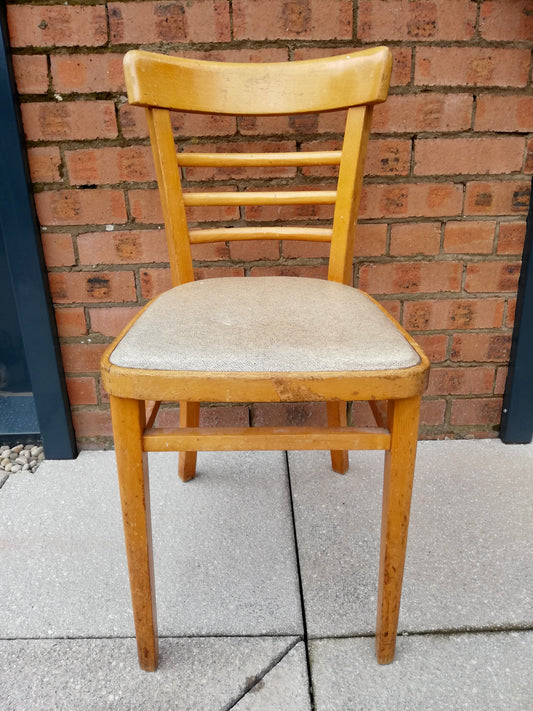 Vintage dining chair available for painting and upholstery