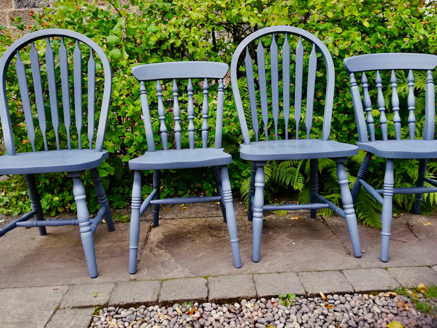 Handpainted Mismatch vintage dining chairs