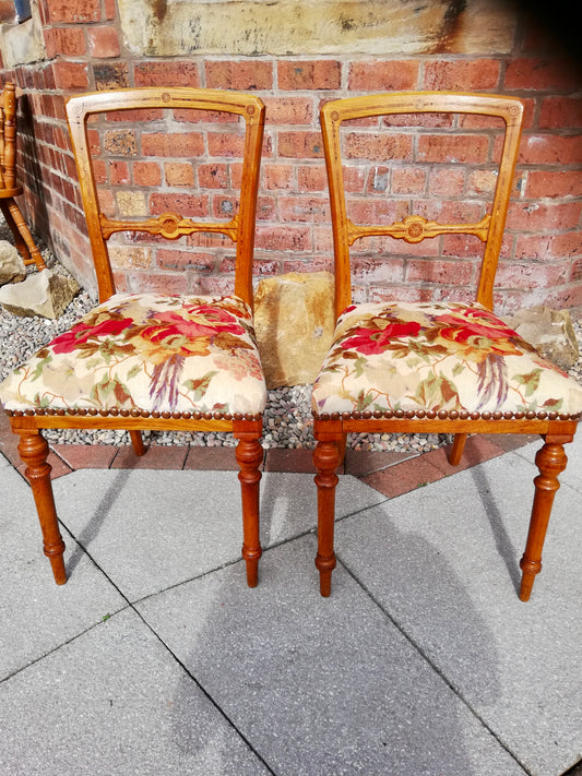 Pair of refurbished bedroom chairs will sell separately