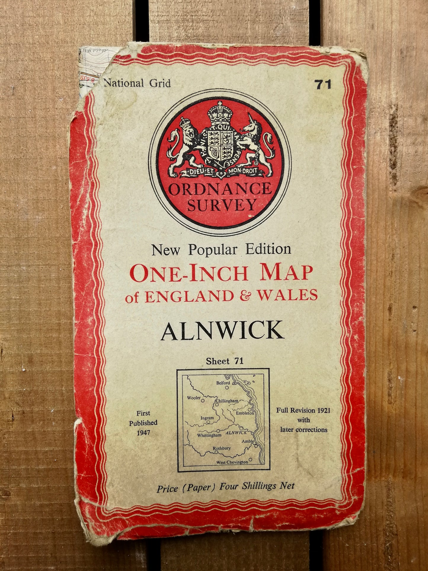 Vintage map of Alnwick