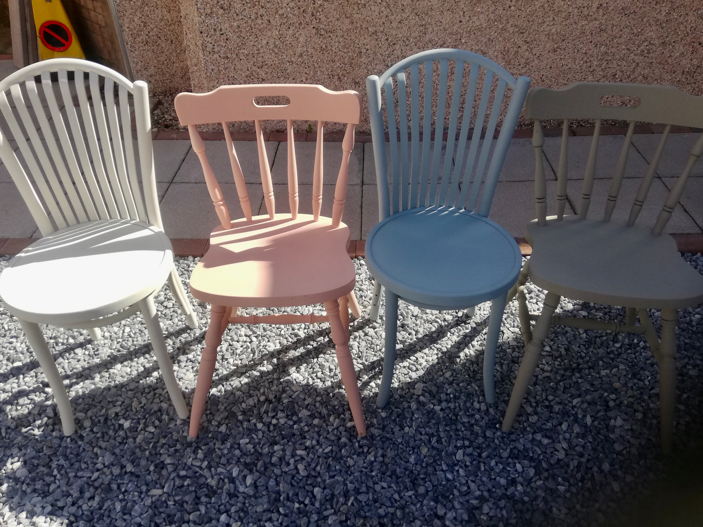Commission for Martha 4 mismatched dining chairs in Dixie Belle Paint