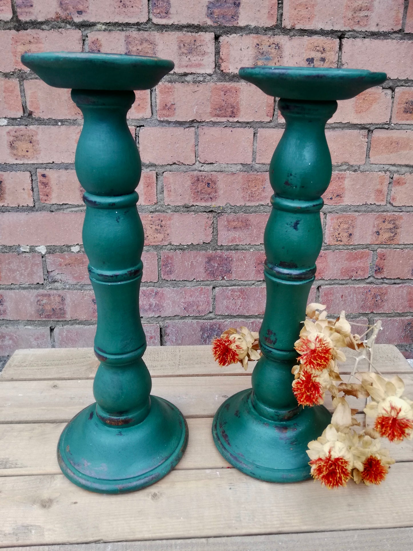 Set of two large candlesticks