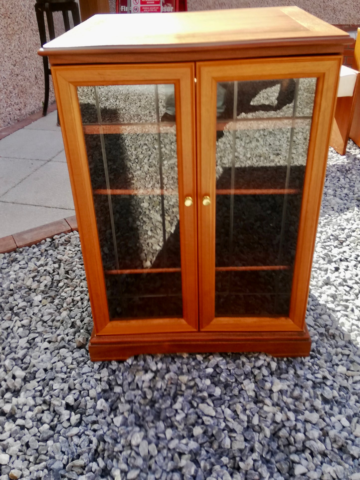 Vintage  glass fronted cabinet available for painting