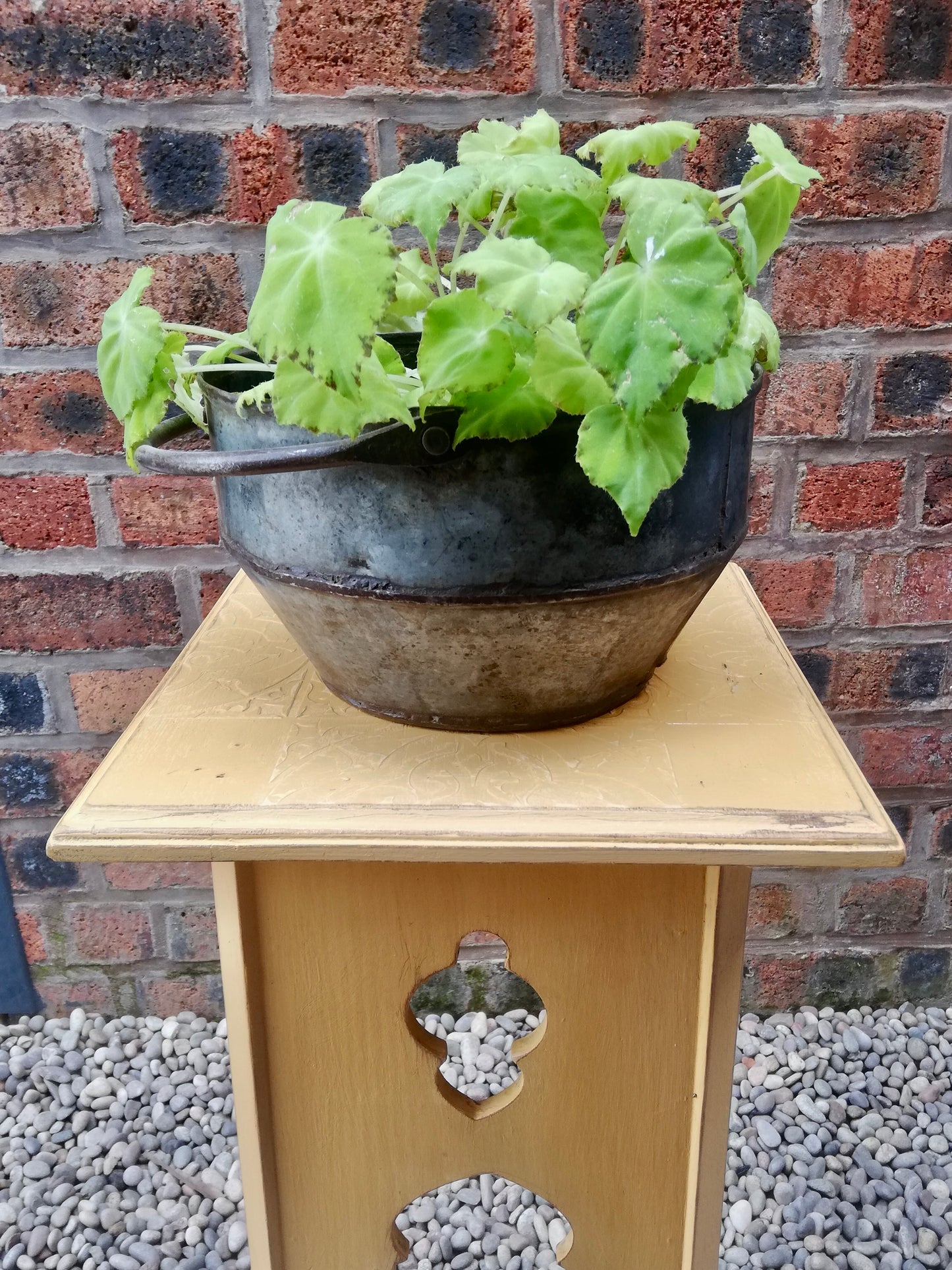 Wooden Plant Stand painted in sunny Annie Sloan Arles