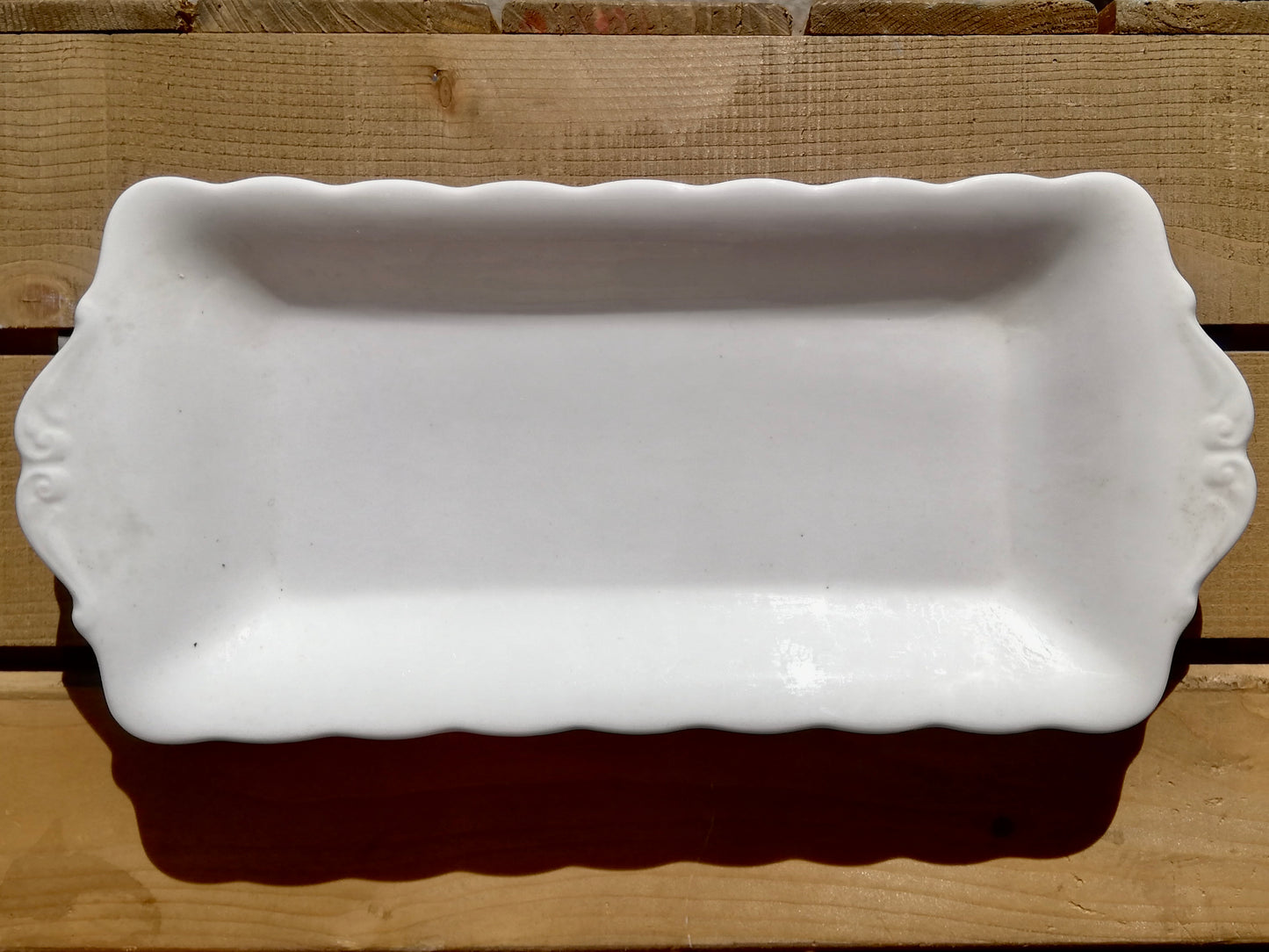 Vintage white ceramic cake / sandwich plate.
