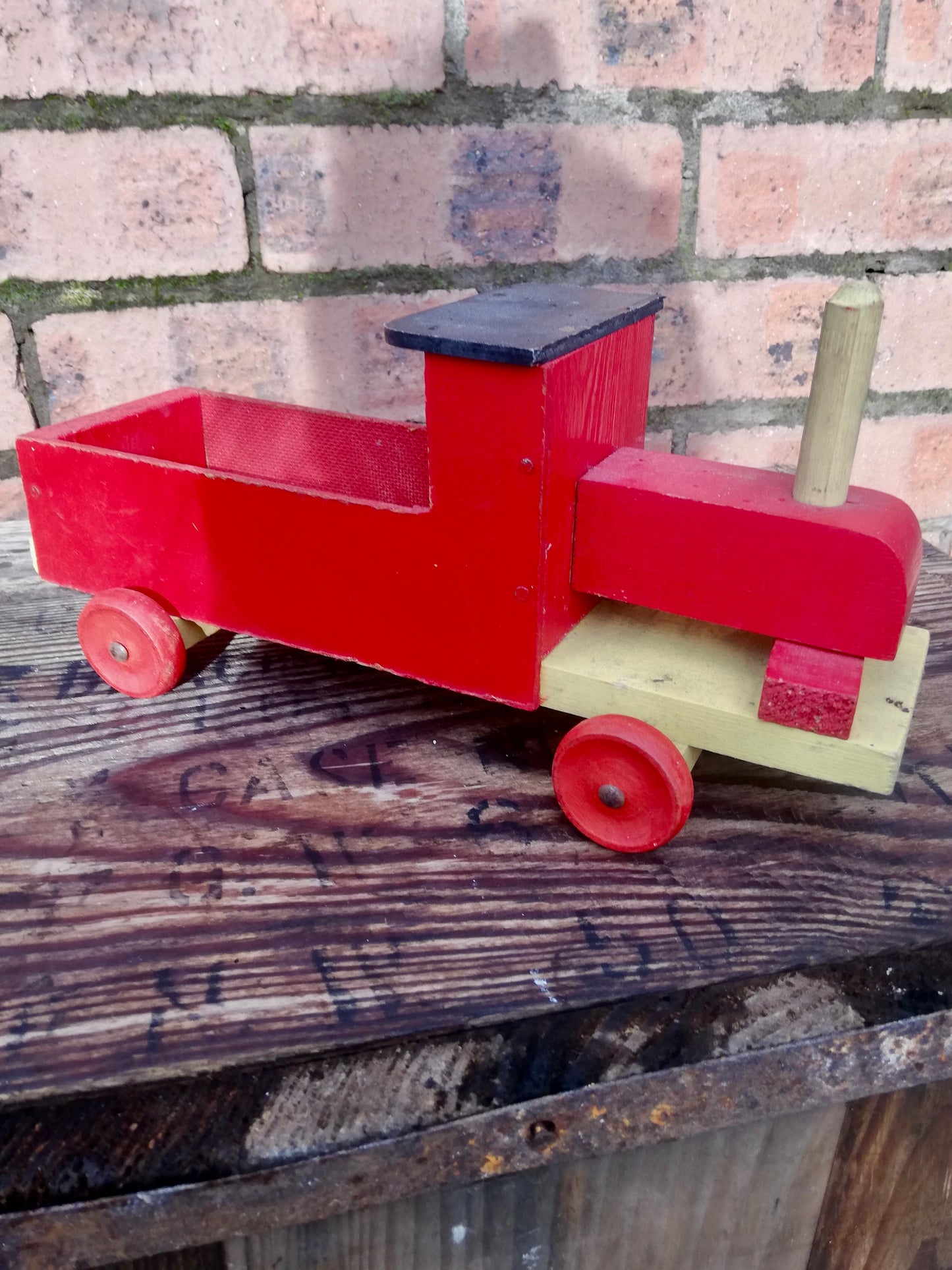 Vintage wooden Red toy truck
