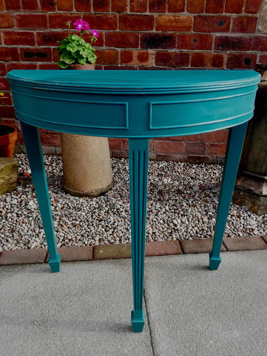 Vintage half moon side table