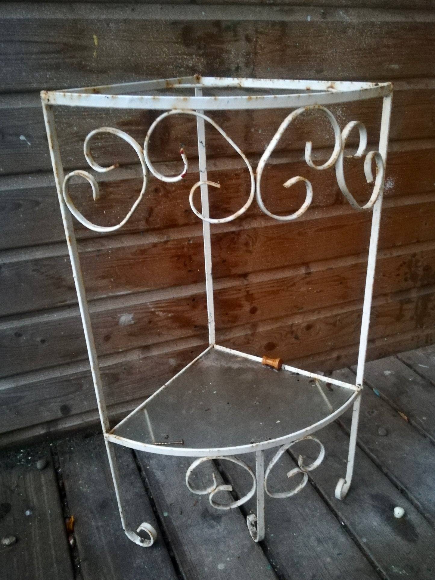 Vintage metal corner Plant Stand available for revamp