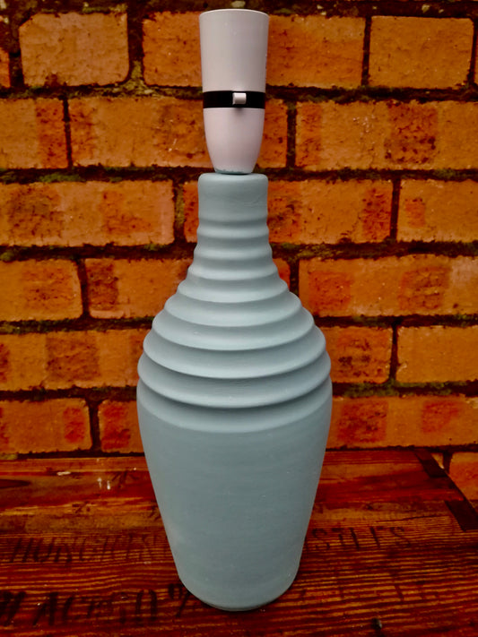 Vintage ceramic lamp base painted in Fusion Mineral Paint Heirloom Blue