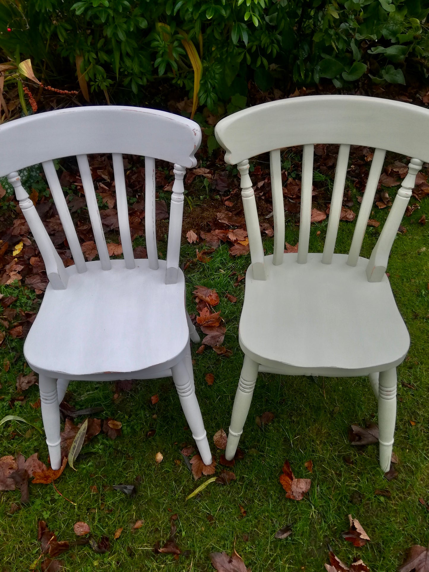 Commission for Helen E 2 x painted dining chairs
