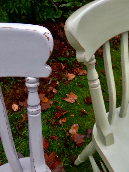 Commission for Helen E 2 x painted dining chairs
