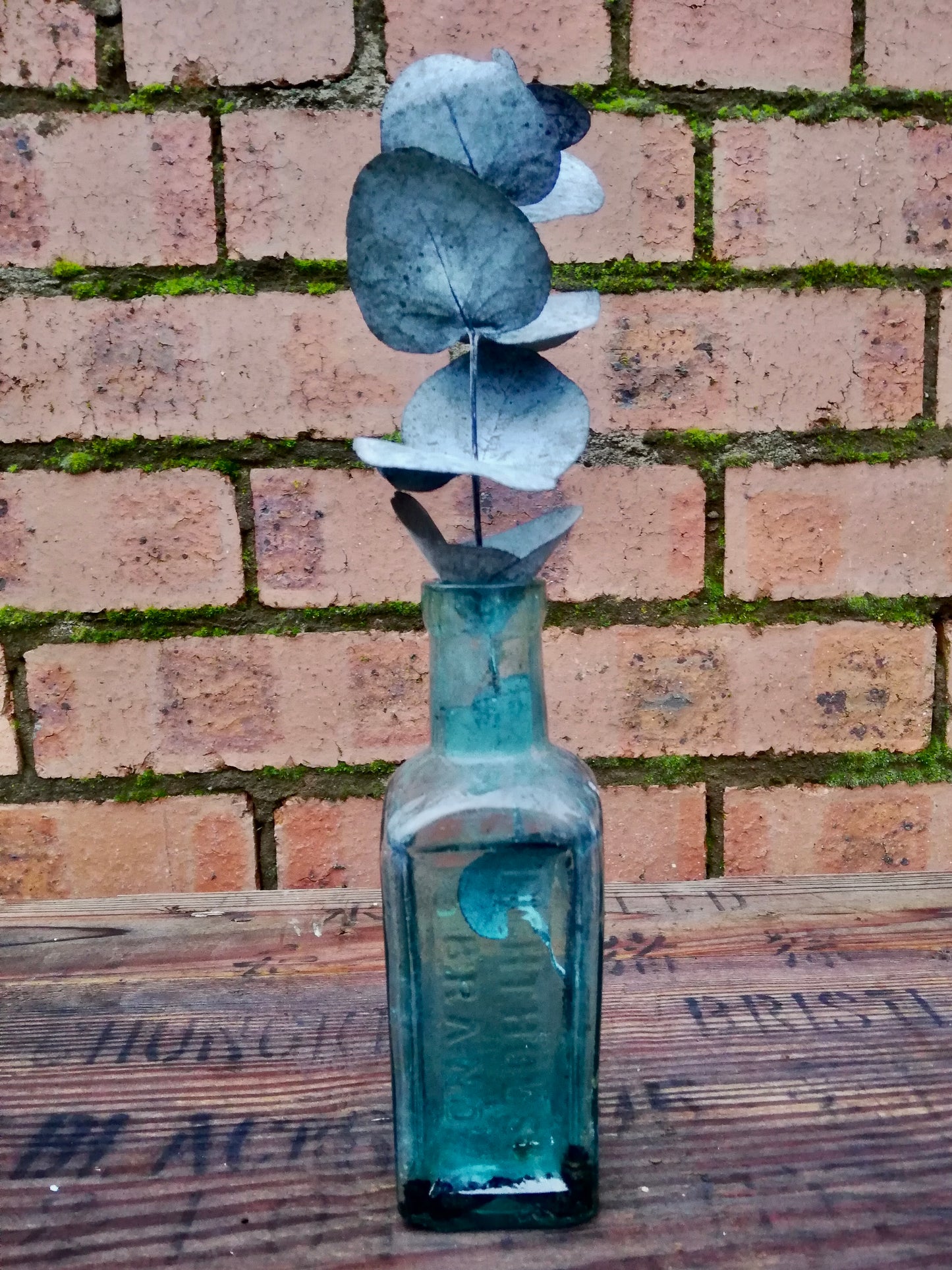 Vintage coloured bottle bud vases