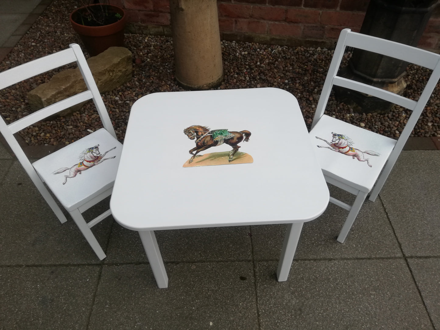 Commission for Rachel personalised children's chairs and table