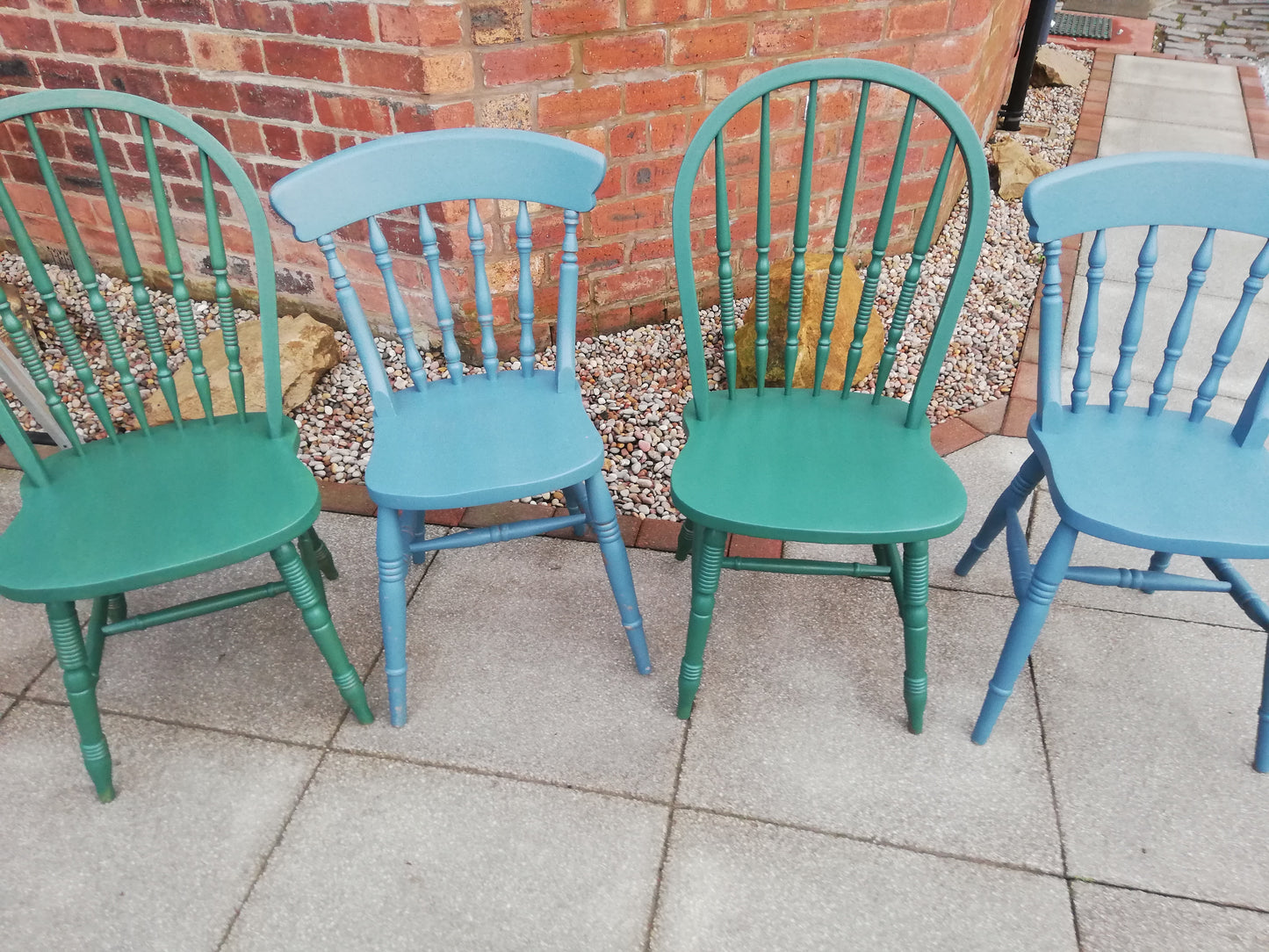 Commission for Lucia 4 mismatched vintage dining chairs