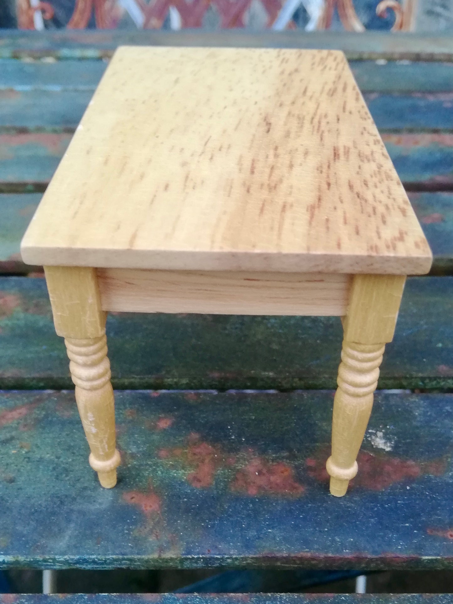 Vintage wooden dolls house dining table