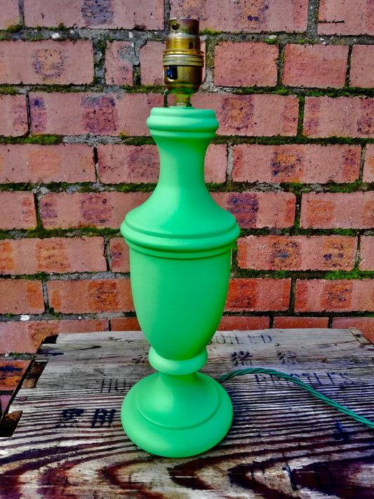 Lovely vintage lamp base painted green