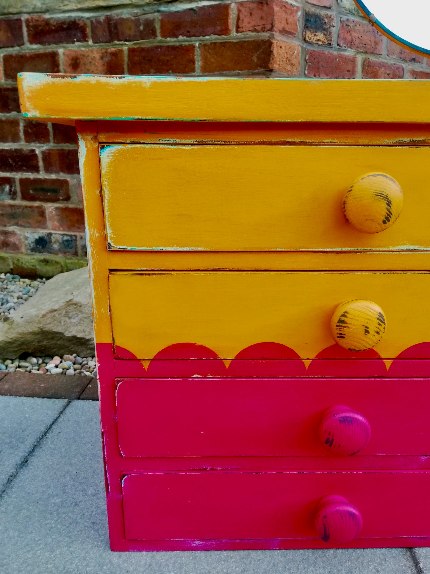 Little boho colour clash vintage children's dressing table