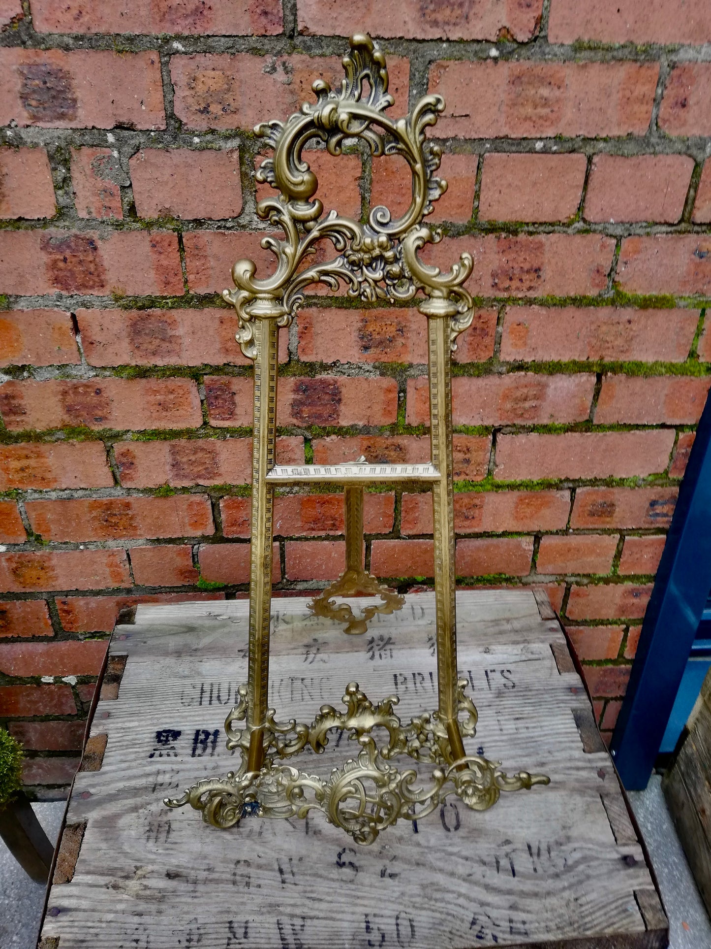 Large solid brass antique book stand