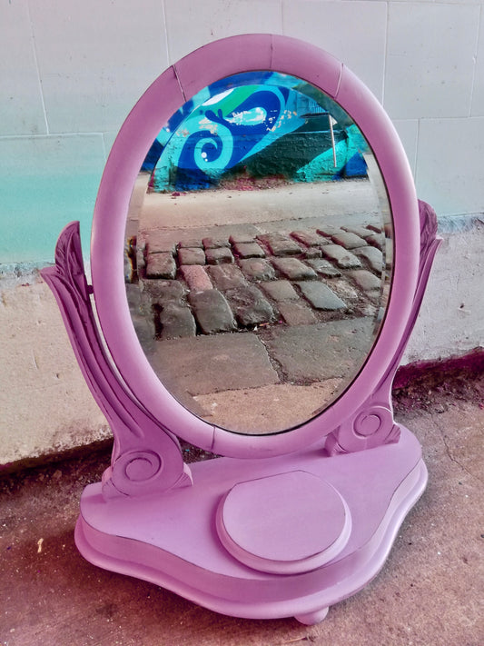 Pink Painted dressing table mirror