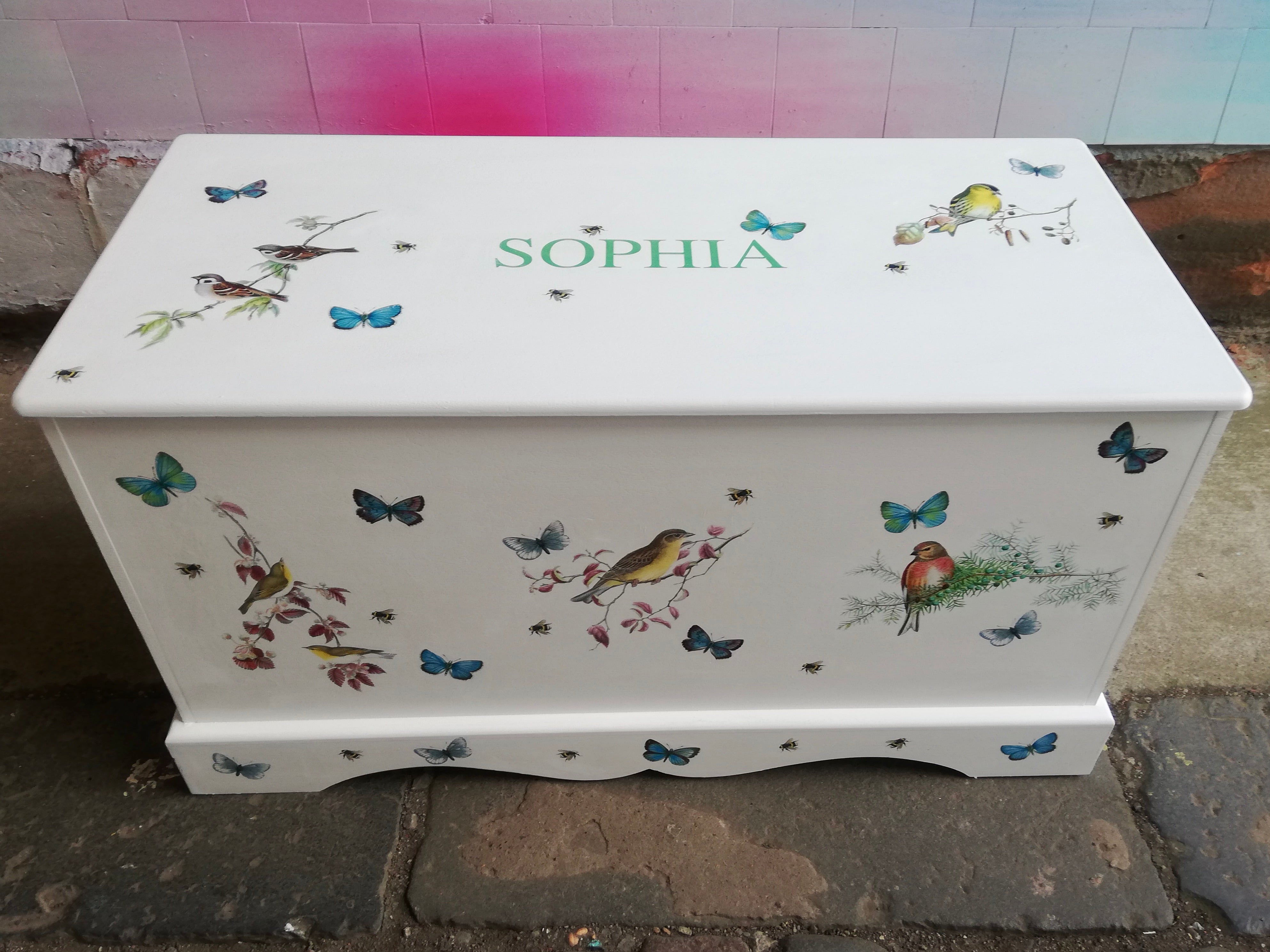 Hand painted best sale toy chest