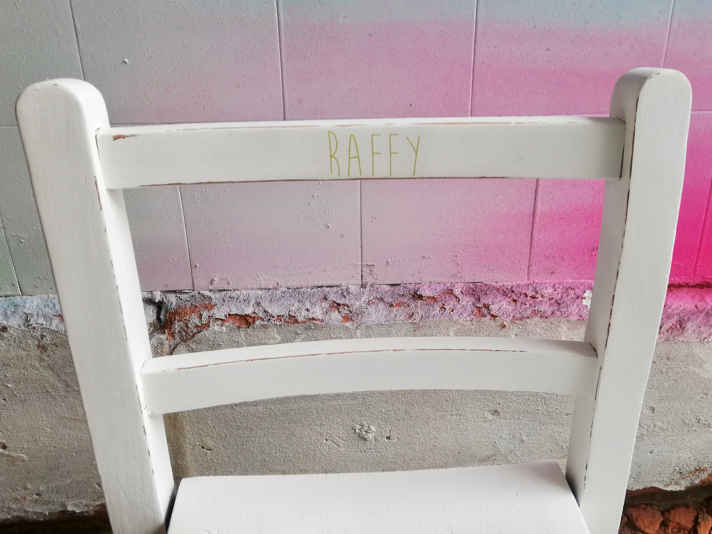 Children's personalised painted wooden school chair with your child's name - painted to order