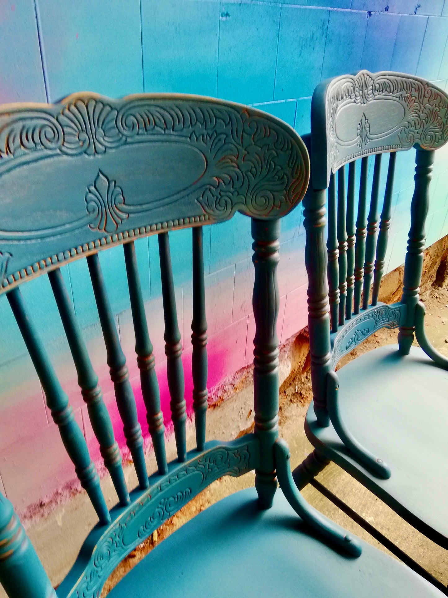 Commission for Linda 4 painted dining chairs