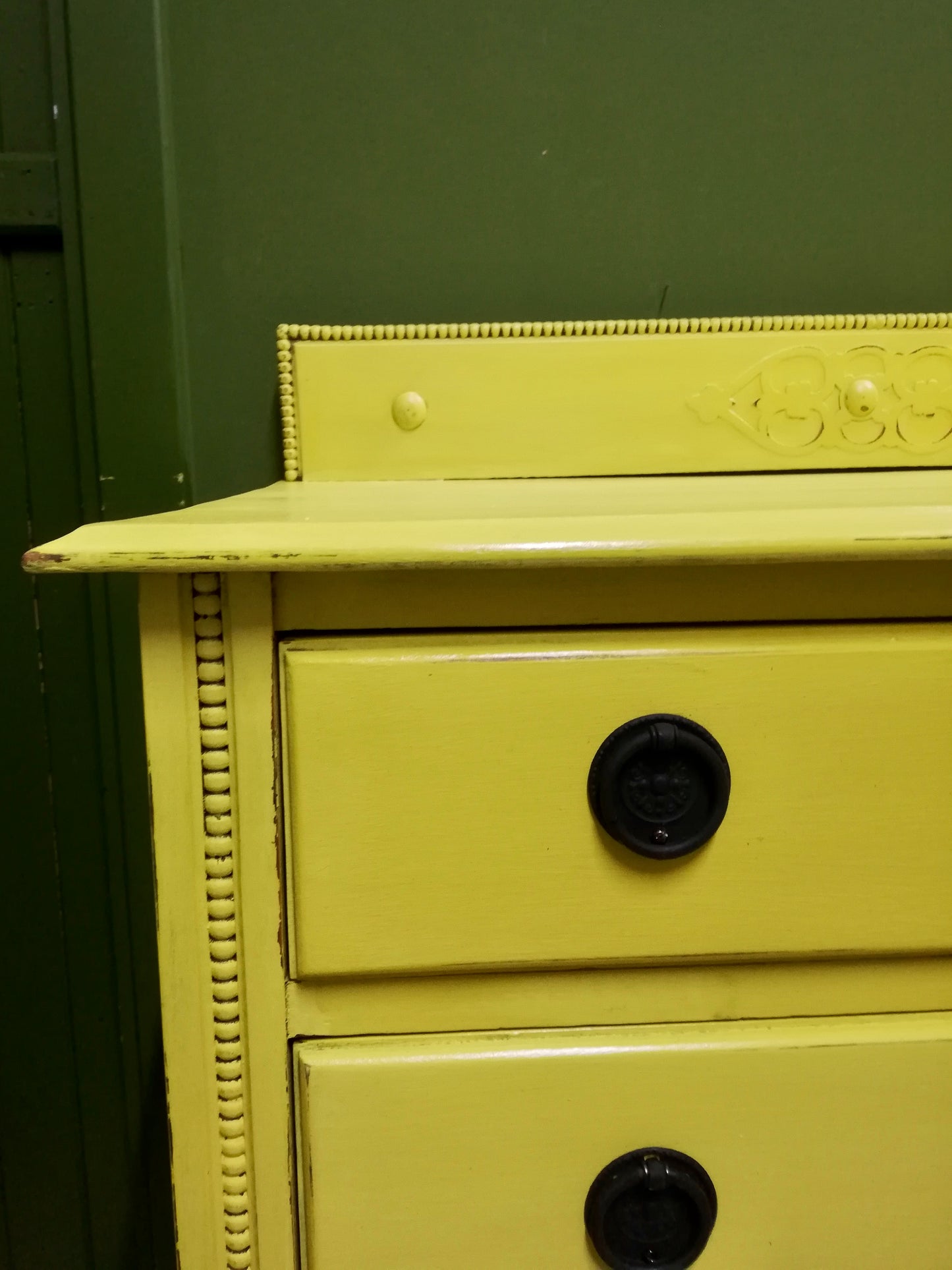 Commission for Victoria painted chest of drawers in Annie Sloan English Yellow