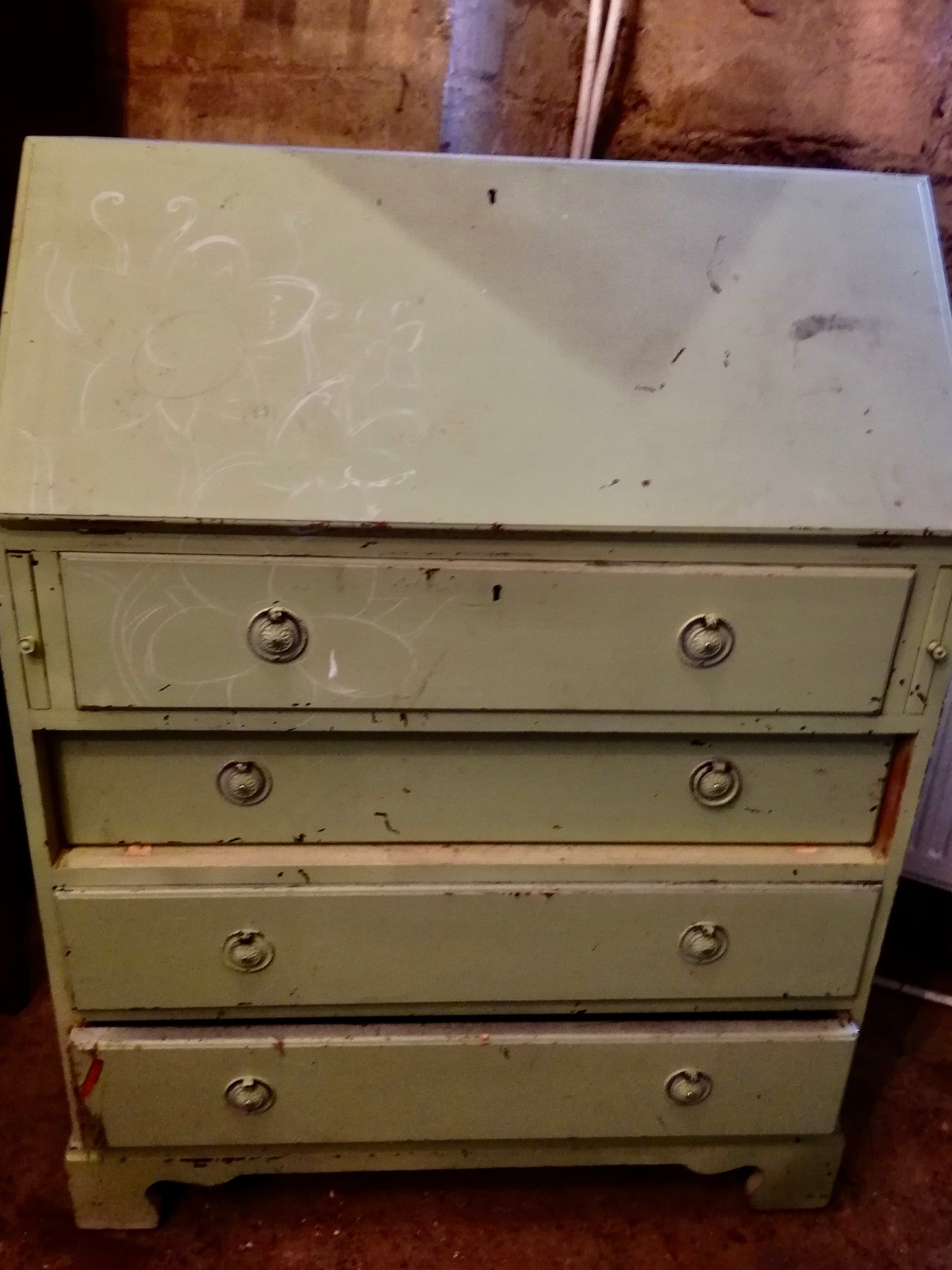 Vintage writing bureau available for painting ....price includes painting