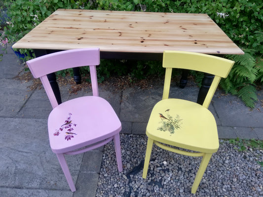 Commission for Corrie Vintage 5ft x 3ft Pine Dining Table  and 2 chairs