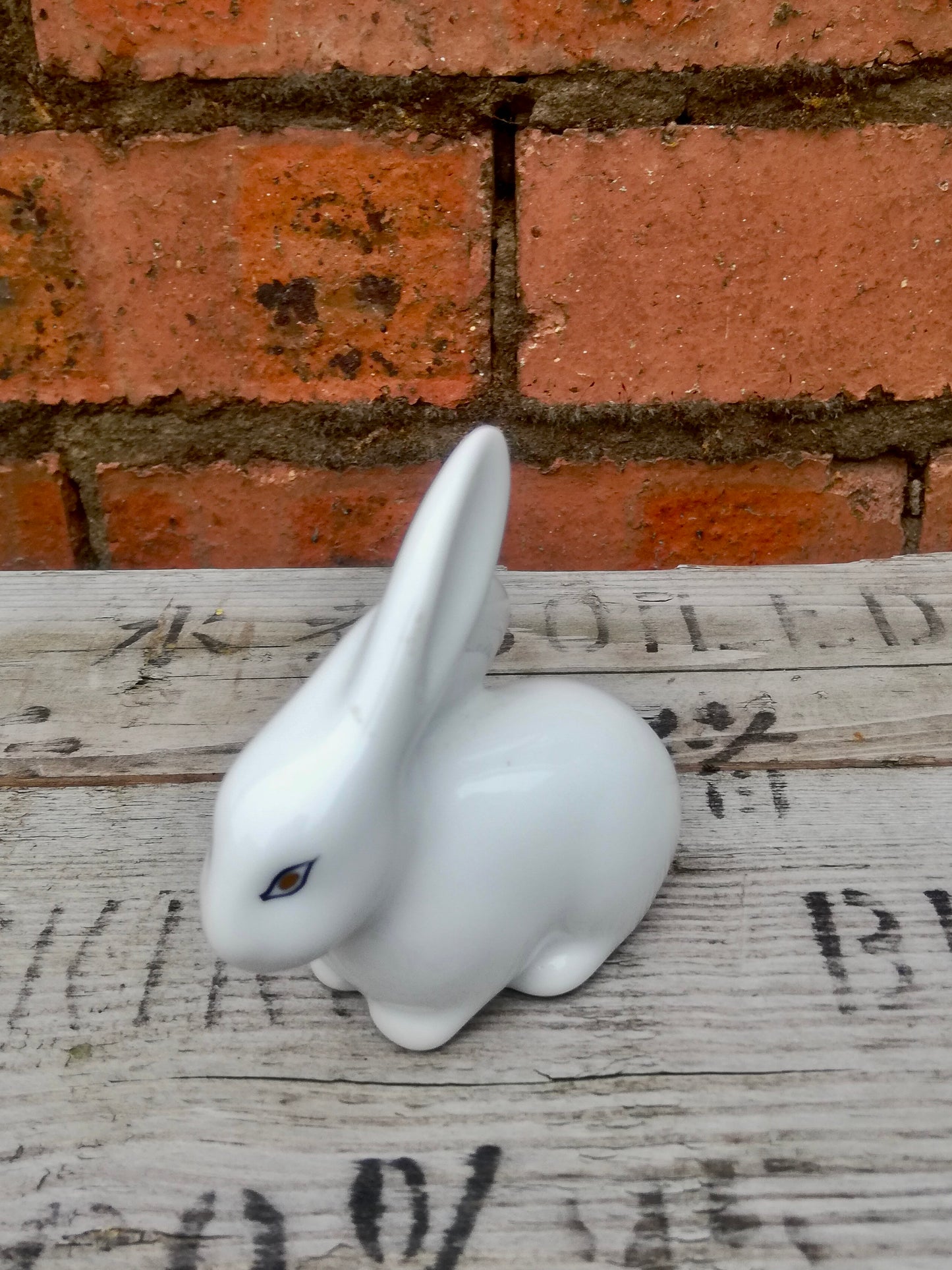 Cute little ceramic  white rabbit ornament