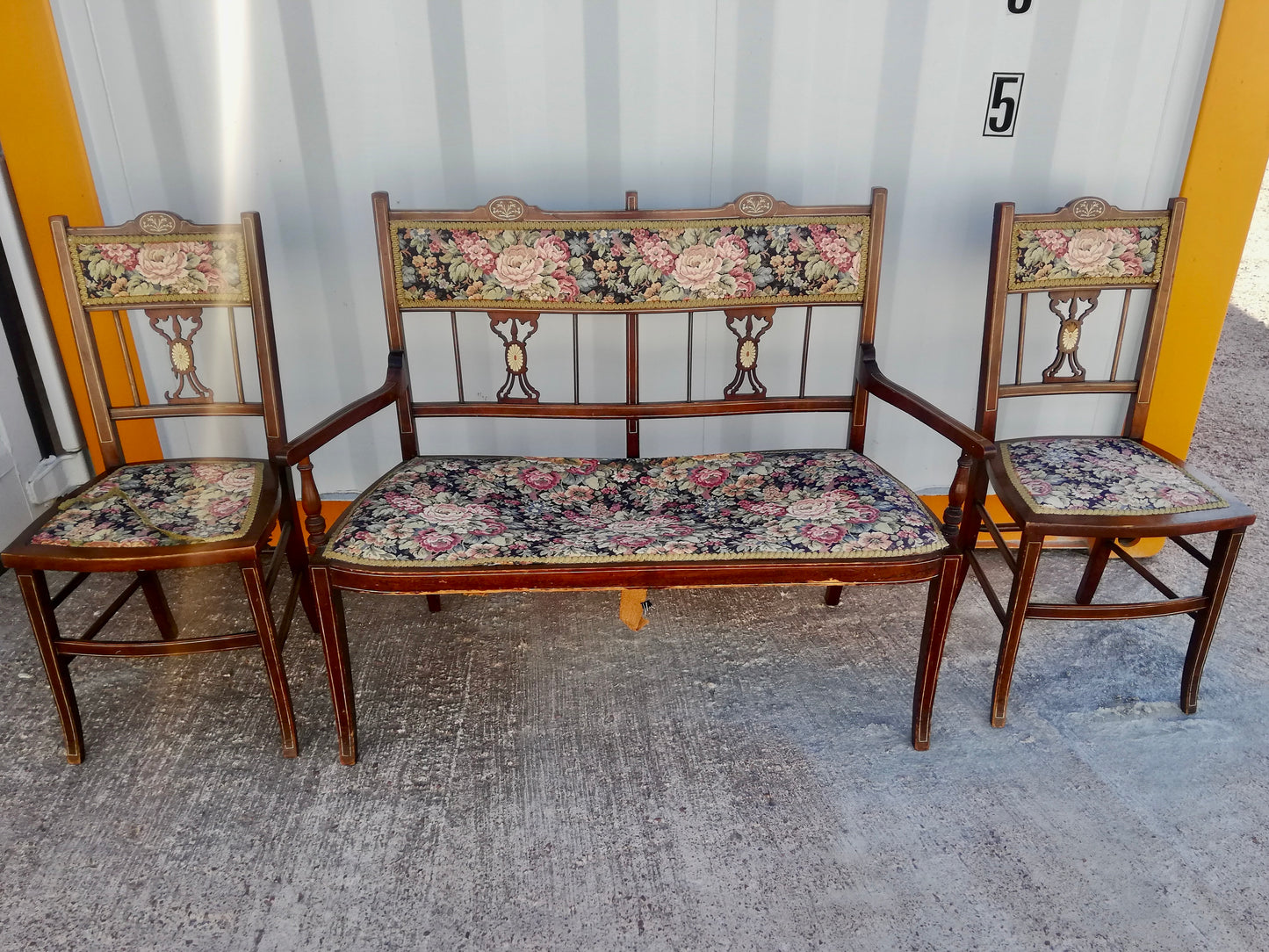 Commission for Elif - Pair of vintage Edwardian bedroom chairs