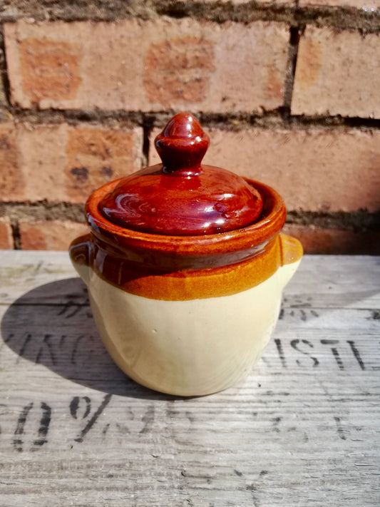 Little lidded stoneware serving pot