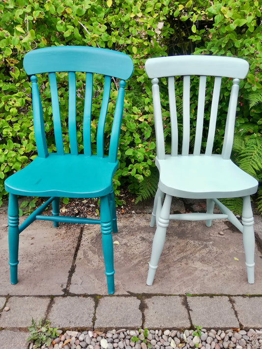 Commission for Kirsty 5 painted mismatched dining chairs