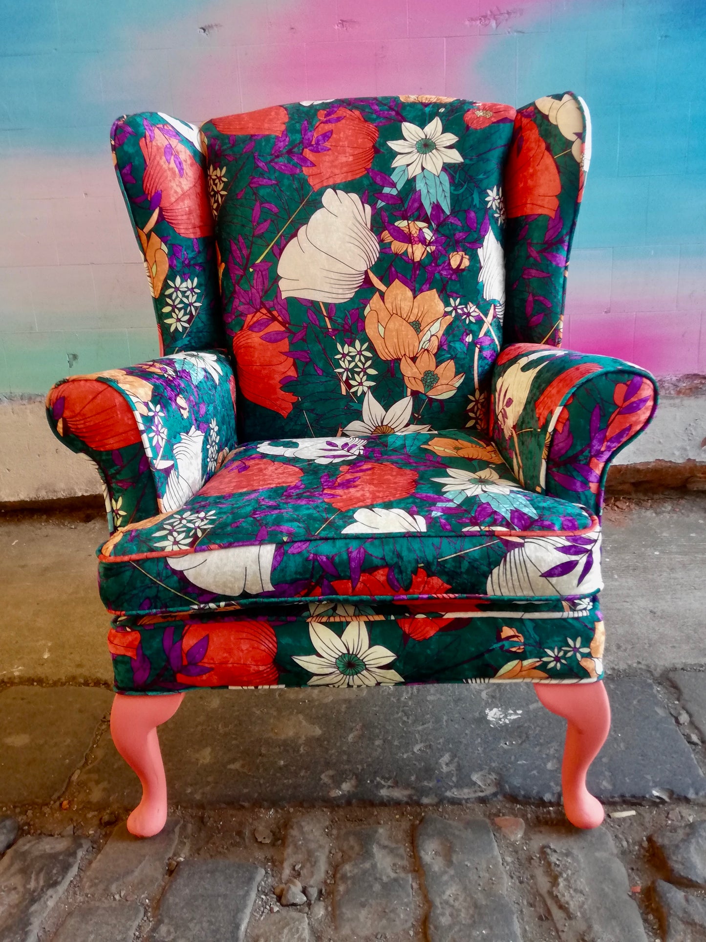 Reserved for Colette - Vintage wing back chair
