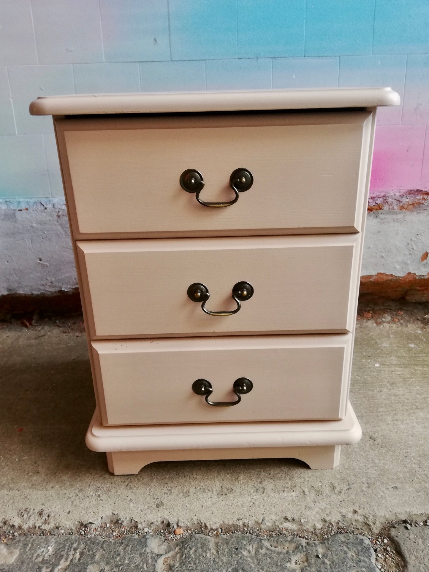 Reserved for Allyson Pair of pine bedside cabinets painted in Craig and Rose light umber