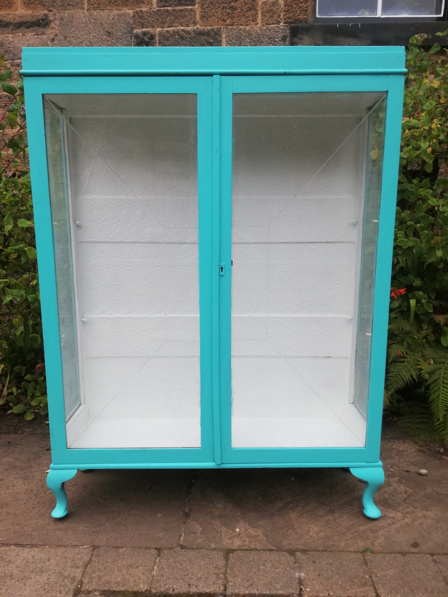 Painted display cabinet in Fusion Mineral Paint Azure