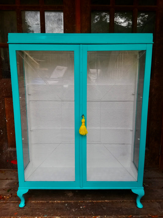 Painted display cabinet in Fusion Mineral Paint Azure