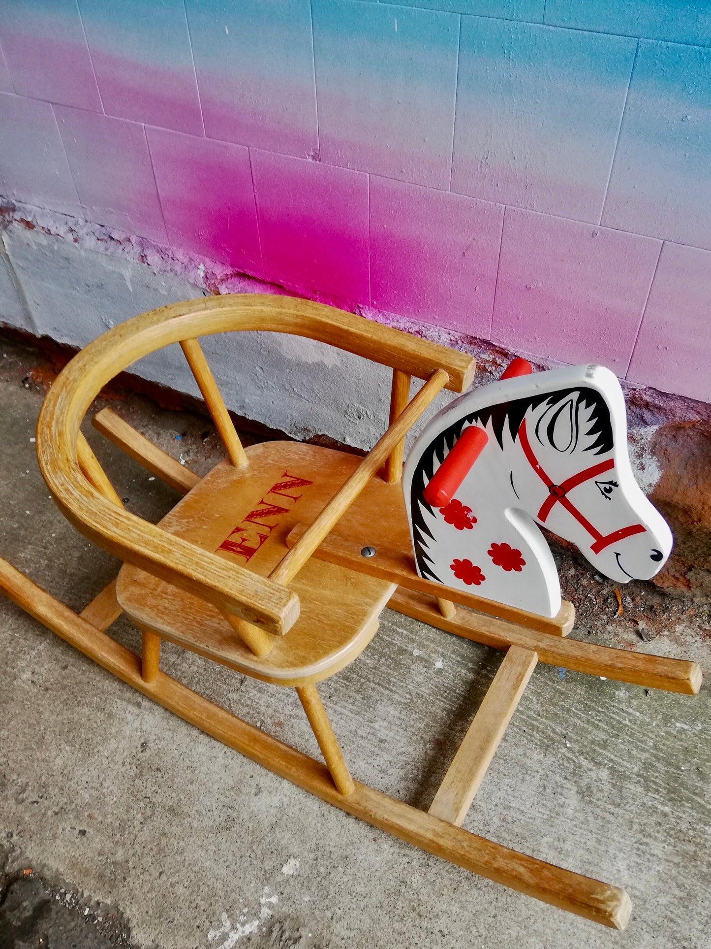 Commission for Flora - personalised children's rocking horse