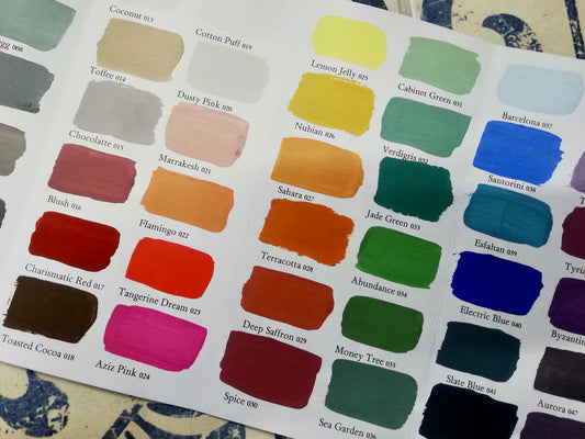 Harmony Paint - real painted colour chart