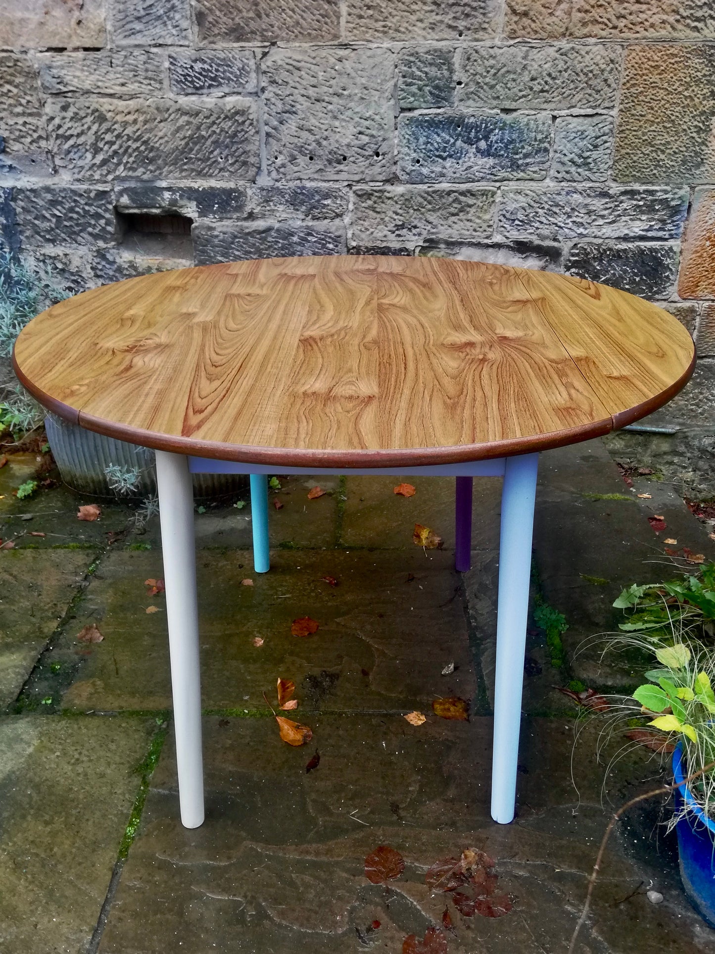 Vintage round drop leaf Dining Table painted in Annie Sloan Chalk Paint