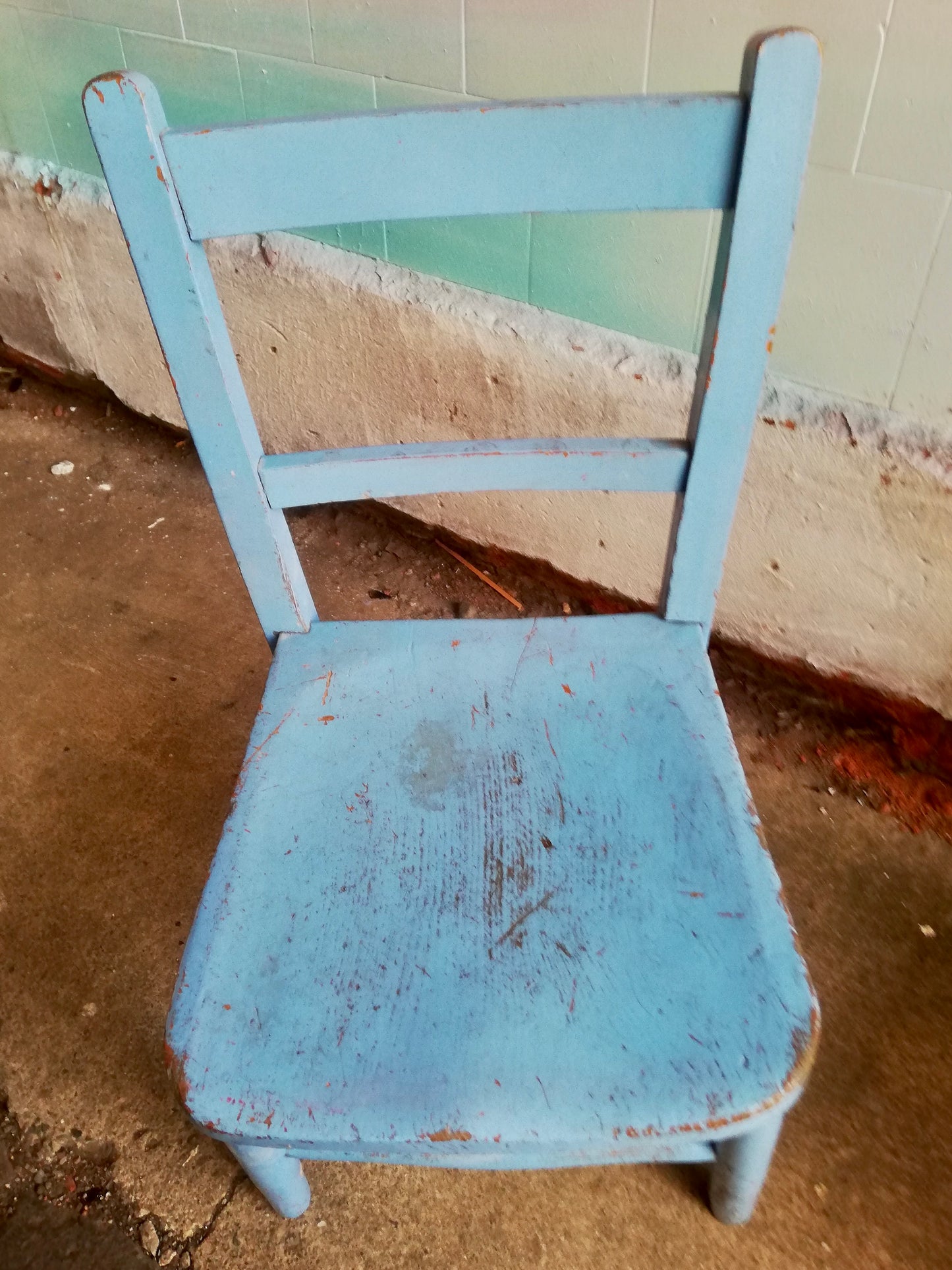 Vintage painted children's school chairs